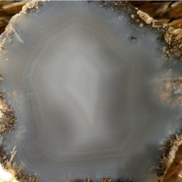 Matching Blue Agate Polished Geode Halves, SET/2, EUC - Picture 2 of 7